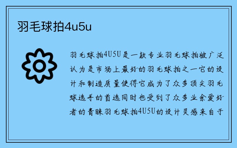 羽毛球拍4u5u